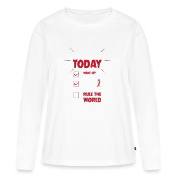 Laryngeal Cancer Cancer Survivor Cancer Stinks - Women's Premium Organic Long Sleeve Shirt - white - Front - Julia (174cm)