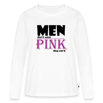 Pink Serif Logo Tee Art - Frauen Premium Bio Langarmshirt - Weiß - Vorne - Julia (174cm)