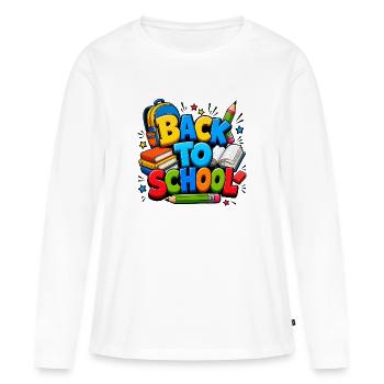 Colorful Back to School Supplies - Women's Premium Organic Long Sleeve Shirt - white - Front - Julia (174cm)