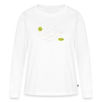 Lignes néon croisent Jeux de couleurs - T-shirt manches longues Premium bio Femme - blanc - Devant - Julia (174cm)