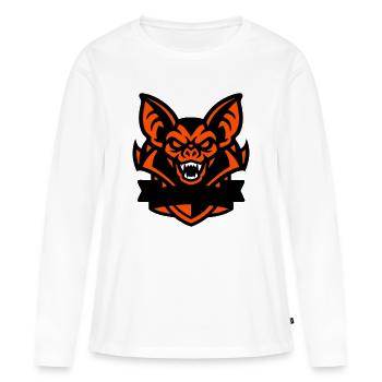 Fledermaus Maskottchen Wappen - Frauen Premium Bio Langarmshirt - Weiß - Vorne - Julia (174cm)