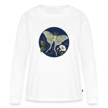 Actias luna (Luna Moth) – Botanische Illustration - Frauen Premium Bio Langarmshirt - Weiß - Vorne - Julia (174cm)