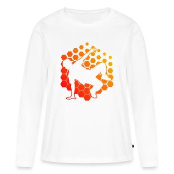 Idée cadeau pour un breakdancer avec breakdance - T-shirt manches longues Premium bio Femme - blanc - Devant - Julia (174cm)