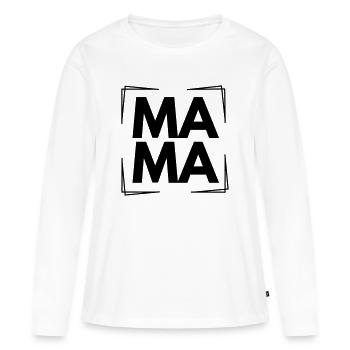 MAMA - Frauen Premium Bio Langarmshirt - Weiß - Vorne - Julia (174cm)