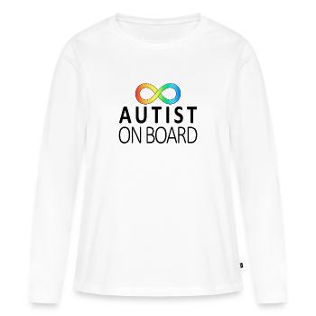 Autiste à bord : autocollants sur la neurodiversité - T-shirt manches longues Premium bio Femme - blanc - Devant - Julia (174cm)