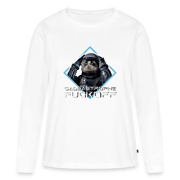 Gdasastrophe mit meiner Katze Zora - Frauen Premium Bio Langarmshirt - Weiß - Vorne - Julia (174cm)