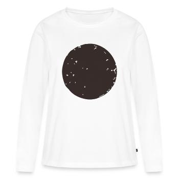 Grunge Circle Stamp Frame Vintage Rubber Seal Badg - T-shirt manches longues Premium bio Femme - blanc - Devant - Julia (174cm)