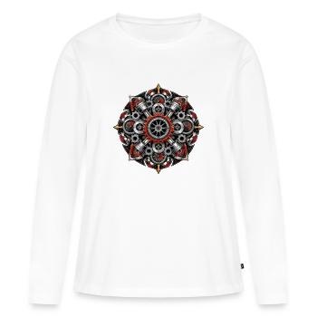Gear Mandala of Screw Art - Women's Premium Organic Long Sleeve Shirt - white - Front - Julia (174cm)