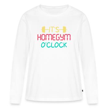 Fitness Fanatics Homegym O’Clock Calisthenics Gym - T-shirt manches longues Premium bio Femme - blanc - Devant - Julia (174cm)