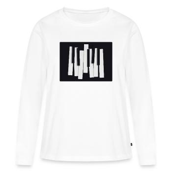Abstract Piano Keys – Modern Design - Women's Premium Organic Long Sleeve Shirt - white - Front - Julia (174cm)