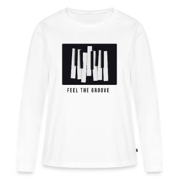 Feel the Groove – Modern Piano Design - Frauen Premium Bio Langarmshirt - Weiß - Vorne - Julia (174cm)