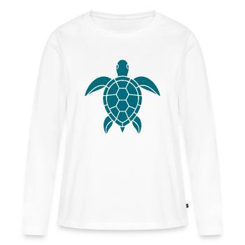 Turtle Summer Shirt - Women's Premium Organic Long Sleeve Shirt - white - Front - Julia (174cm)