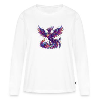 Phénix en couleur - T-shirt manches longues Premium bio Femme - blanc - Devant - Julia (174cm)