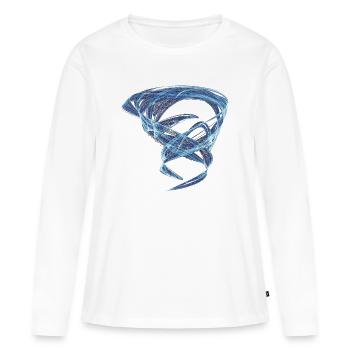 Patinoires du Chaos – Attracteur Étrange - T-shirt manches longues Premium bio Femme - blanc - Devant - Julia (174cm)