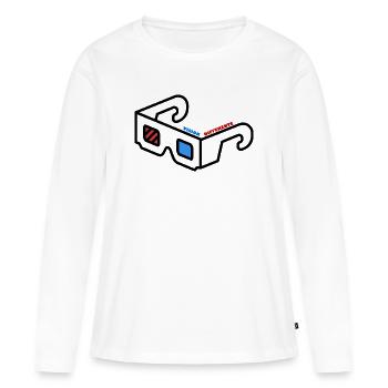 Vision Différente Abstract Logo Lunette 3D - T-shirt manches longues Premium bio Femme - blanc - Devant - Julia (174cm)