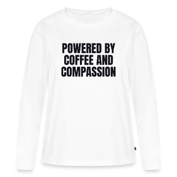 Propulsés par le café et la compassion - Krankenschweste - T-shirt manches longues Premium bio Femme - blanc - Devant - Julia (174cm)