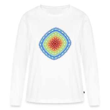 Orbe du Chaos – Attracteur Étrange - T-shirt manches longues Premium bio Femme - blanc - Devant - Julia (174cm)