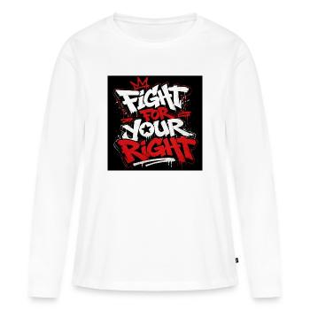 Urban Graffiti lyrics - Women's Premium Organic Long Sleeve Shirt - white - Front - Julia (174cm)