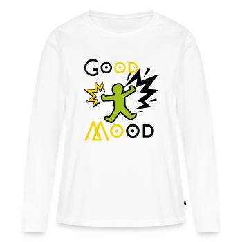Personnage joueur vert et jaune explosif - T-shirt manches longues Premium bio Femme - blanc - Devant - Julia (174cm)