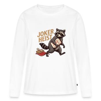 Mahjong Joker Heist Raccoon - Women's Premium Organic Long Sleeve Shirt - white - Front - Julia (174cm)