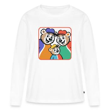 Bear family in colorful cartoon style - Women's Premium Organic Long Sleeve Shirt - white - Front - Julia (174cm)