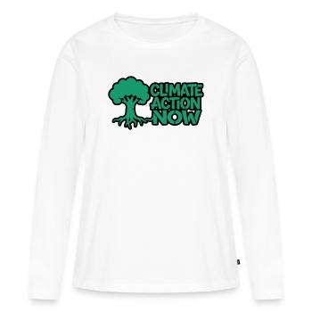 Tree Root Climate Nature Logo - Women's Premium Organic Long Sleeve Shirt - white - Front - Julia (174cm)