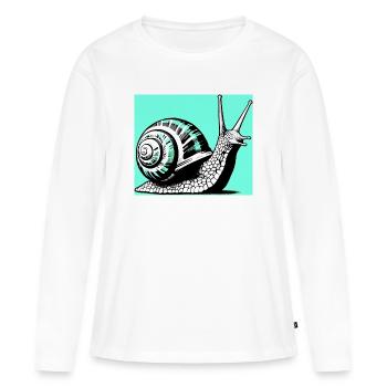 Snail - Women's Premium Organic Long Sleeve Shirt - white - Front - Julia (174cm)
