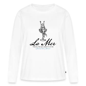 club de plage - T-shirt manches longues Premium bio Femme - blanc - Devant - Julia (174cm)