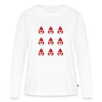 Cardinal rouge Cardinal rouge Émotions des cardinaux - T-shirt manches longues Premium bio Femme - blanc - Devant - Julia (174cm)