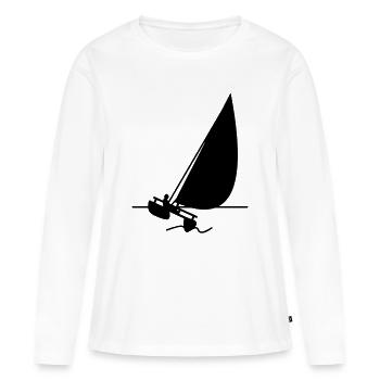 Catamaran - T-shirt manches longues Premium bio Femme - blanc - Devant - Julia (174cm)