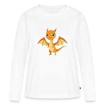 Ptérodactyle - T-shirt manches longues Premium bio Femme - blanc - Devant - Julia (174cm)