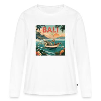 Bali sailing dream on the island paradise - Women's Premium Organic Long Sleeve Shirt - white - Front - Julia (174cm)