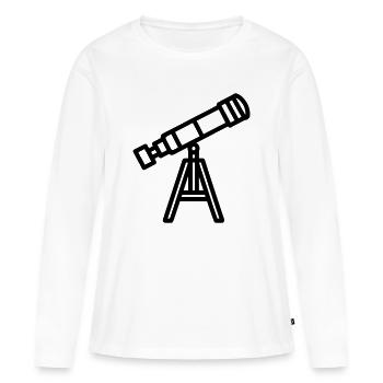 télescope - T-shirt manches longues Premium bio Femme - blanc - Devant - Julia (174cm)