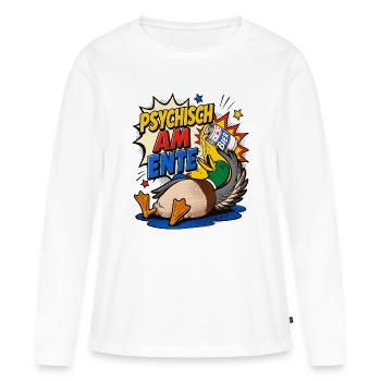  Enten, Bier saufen, Bierliebhaber, Pro-duck-tive - Frauen Premium Bio Langarmshirt - Weiß - Vorne - Julia (174cm)