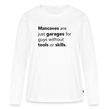 Mancaves - Women's Premium Organic Long Sleeve Shirt - white - Front - Julia (174cm)