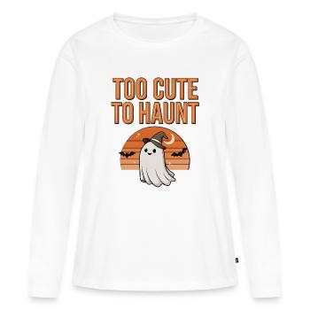 Süßer Geist Halloween – Zu süß, um zu spuken - Frauen Premium Bio Langarmshirt - Weiß - Vorne - Julia (174cm)