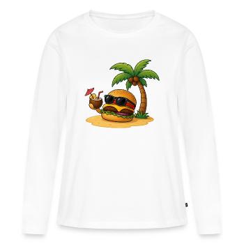 Eating Burgers Fast Food Paradise Summer - Women's Premium Organic Long Sleeve Shirt - white - Front - Julia (174cm)