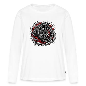 Speeding rim in a vortex - Women's Premium Organic Long Sleeve Shirt - white - Front - Julia (174cm)