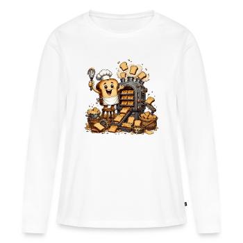 Küchenheld Toast Slice - Women's Premium Organic Long Sleeve Shirt - white - Front - Julia (174cm)
