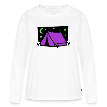 Camping Tent Star Graphic - Women's Premium Organic Long Sleeve Shirt - white - Front - Julia (174cm)