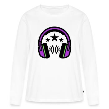 DJ Kopfhoerer Sound Logo - Frauen Premium Bio Langarmshirt - Weiß - Vorne - Julia (174cm)
