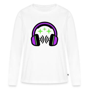 Headphones Stars Icon - Women's Premium Organic Long Sleeve Shirt - white - Front - Julia (174cm)