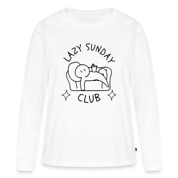 Lazy Sunday Club Couch Potato Weekend Vibes - Women's Premium Organic Long Sleeve Shirt - white - Front - Julia (174cm)