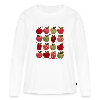 Äpfel Äpfel - Frauen Premium Bio Langarmshirt - Weiß - Vorne - Julia (174cm)