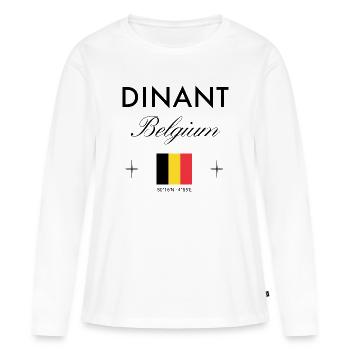 Dinant, Belgique, coordonnées, voyage, souvenir - T-shirt manches longues Premium bio Femme - blanc - Devant - Julia (174cm)