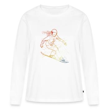 Vintage Snowboarding Mädchen - Frauen Premium Bio Langarmshirt - Weiß - Vorne - Julia (174cm)