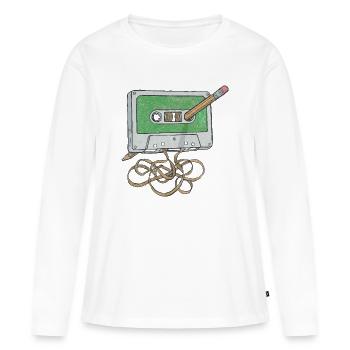 Kassetten Chaos Tape Kunst - Frauen Premium Bio Langarmshirt - Weiß - Vorne - Julia (174cm)