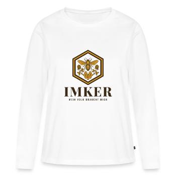 Imker Mein Volk Braucht Mich Imkerei Bienen - Frauen Premium Bio Langarmshirt - Weiß - Vorne - Julia (174cm)