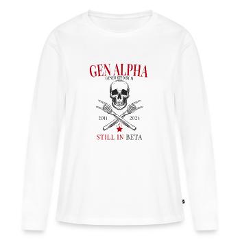 Gen Alpha – Generated by AI - Women's Premium Organic Long Sleeve Shirt - white - Front - Julia (174cm)
