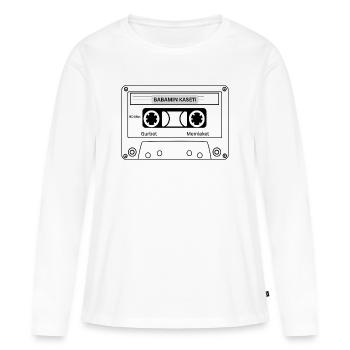 BABAMIN KASETİ | DeutschTürk Streetwear - Frauen Premium Bio Langarmshirt - Weiß - Vorne - Julia (174cm)